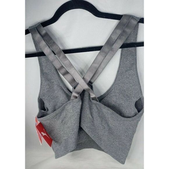 PUMA Women's Seamless Sports Bra Dry Cell Size X Large Color Gray Black Puma New - Picture 4 of 12